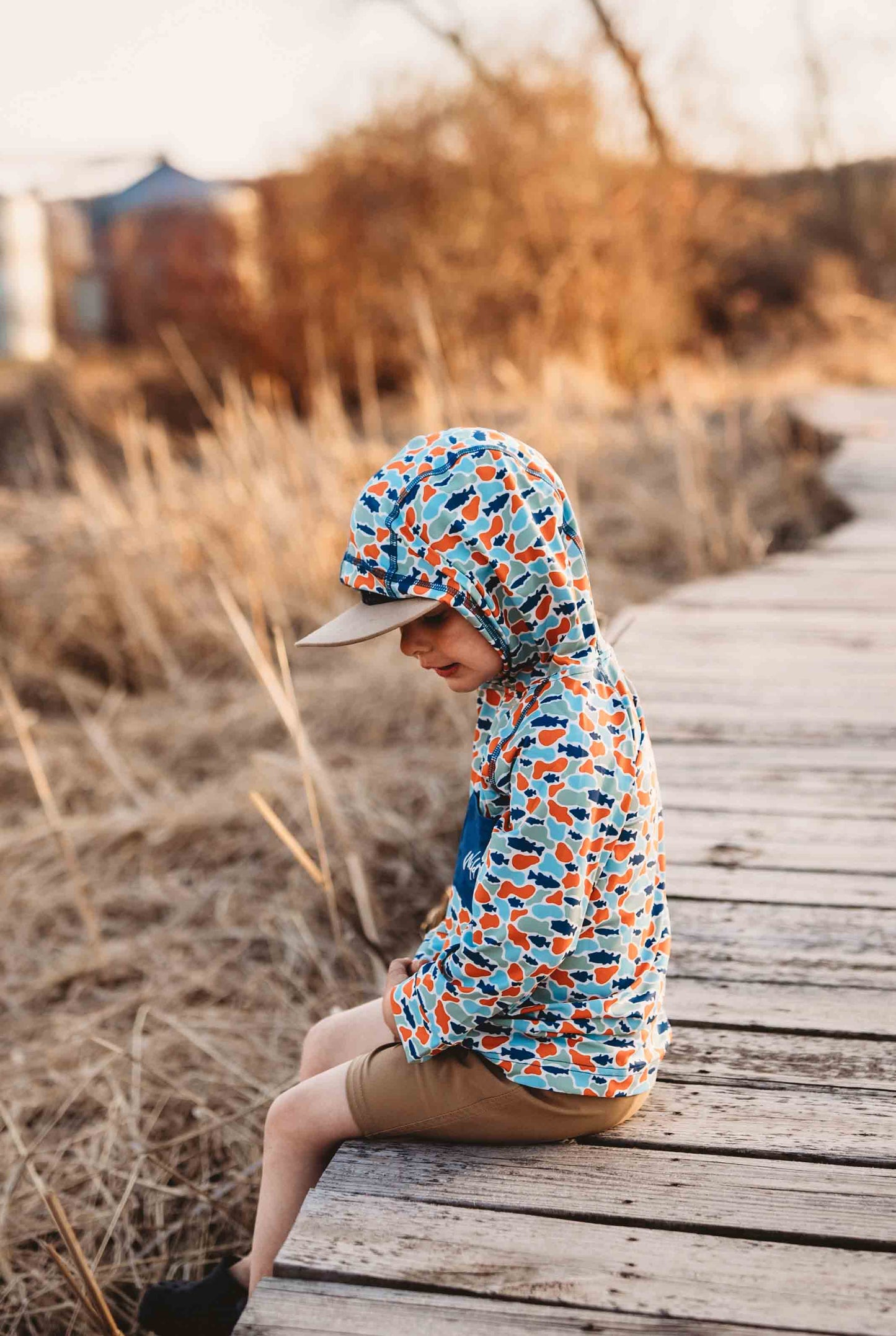 Boys Camo Fishing Shirt - High Tide UV