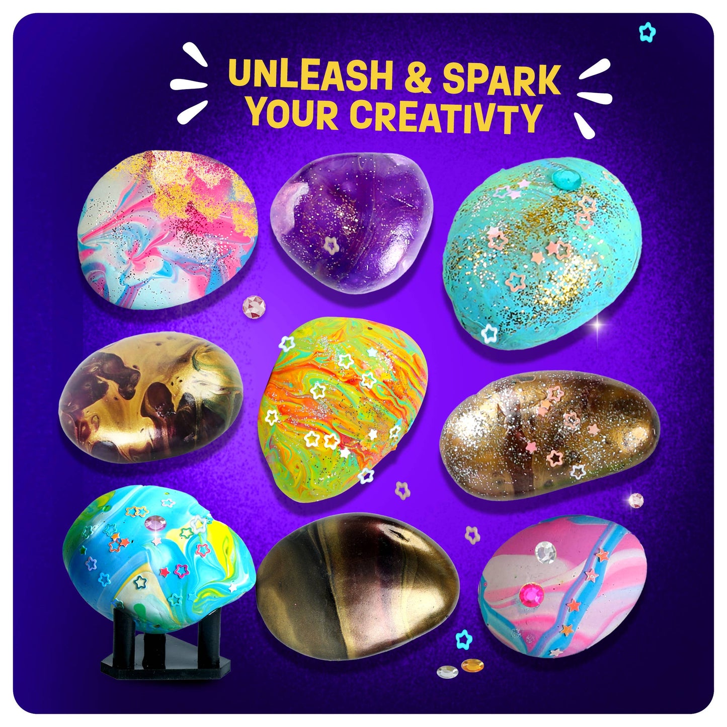 Paint Pouring Rocks for Kids - Rock Painting Kit, Craft Kit