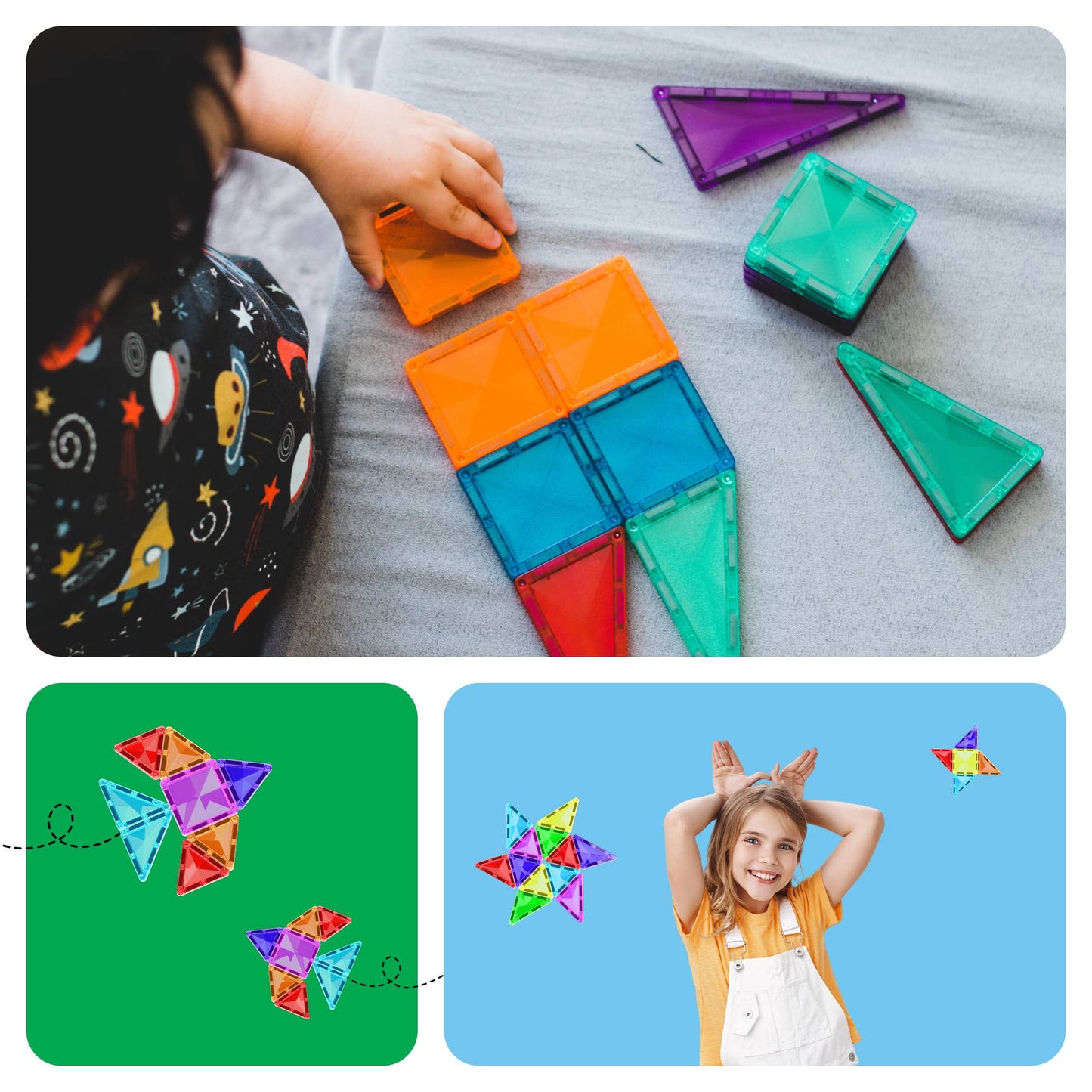 PicassoTiles 100pc Travel Size Magnetic Tile Building Set