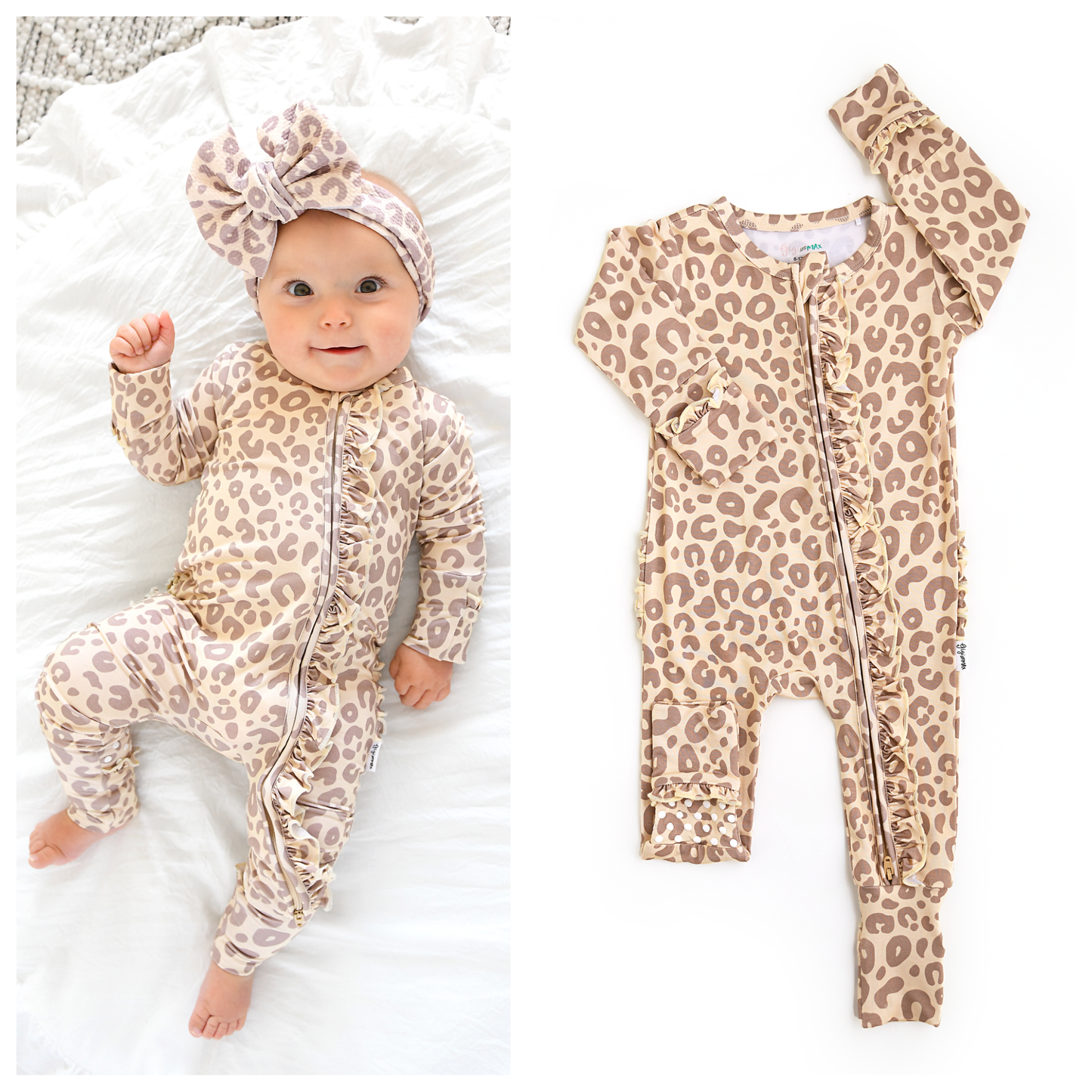 Amari Leopard Ruffle Bamboo One Piece