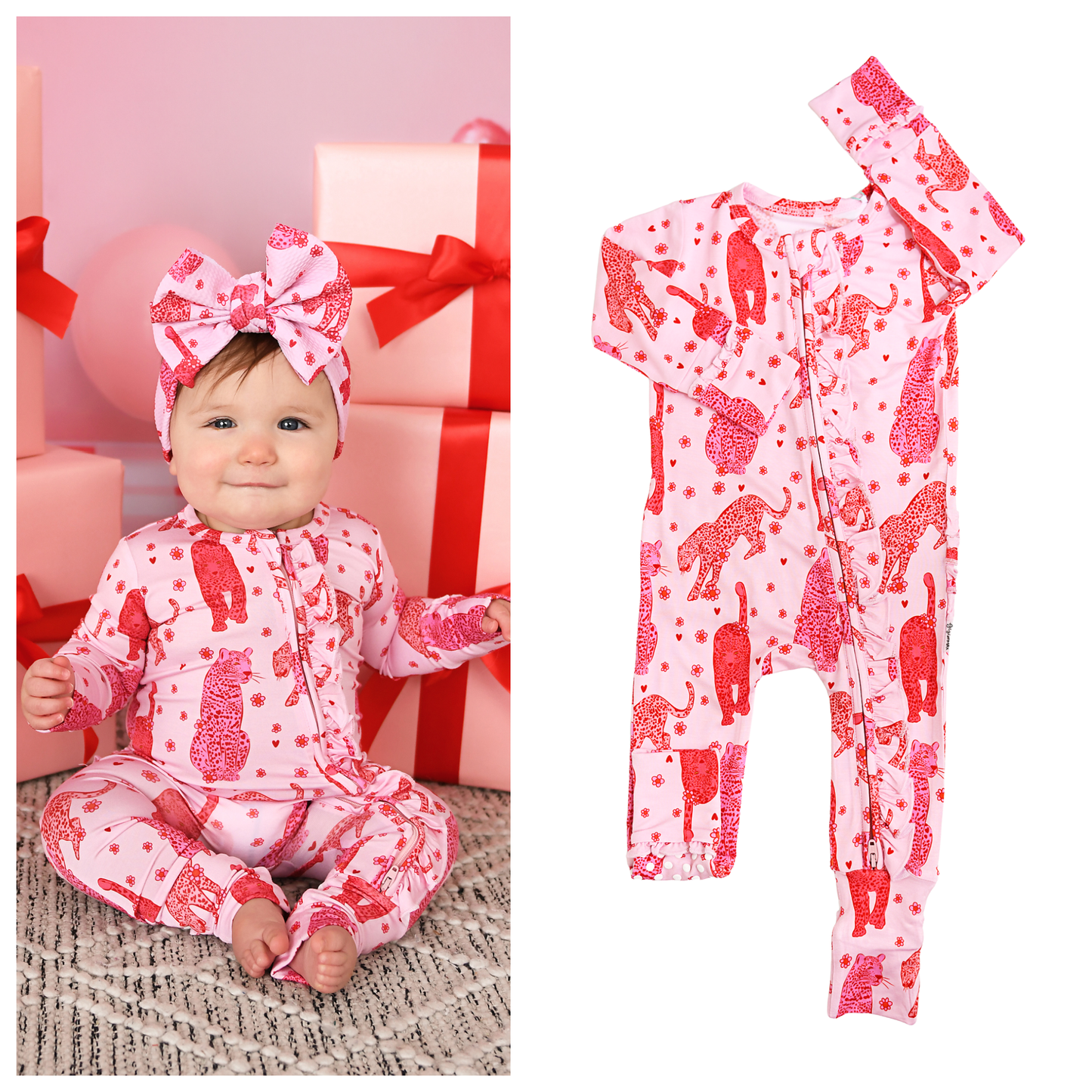 Cambrie RUFFLE ZIP Valentines Day Bamboo Two Way Zipper