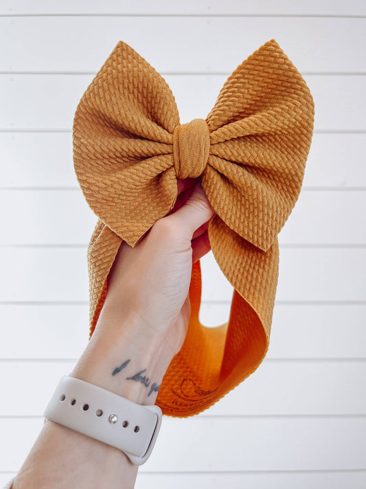Carmel Bullet Bow + Headwrap  