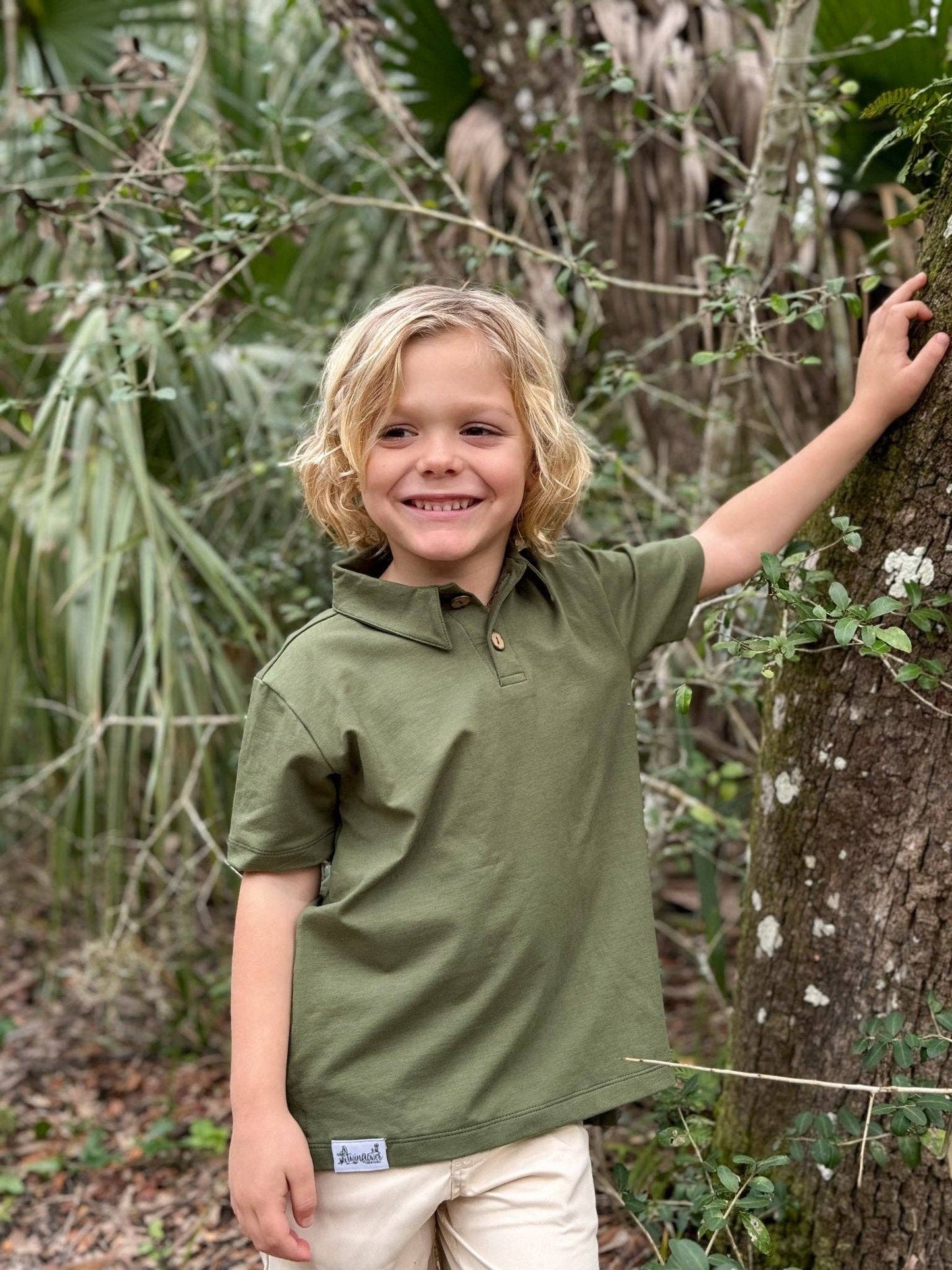 Boys Polo in Garden Green