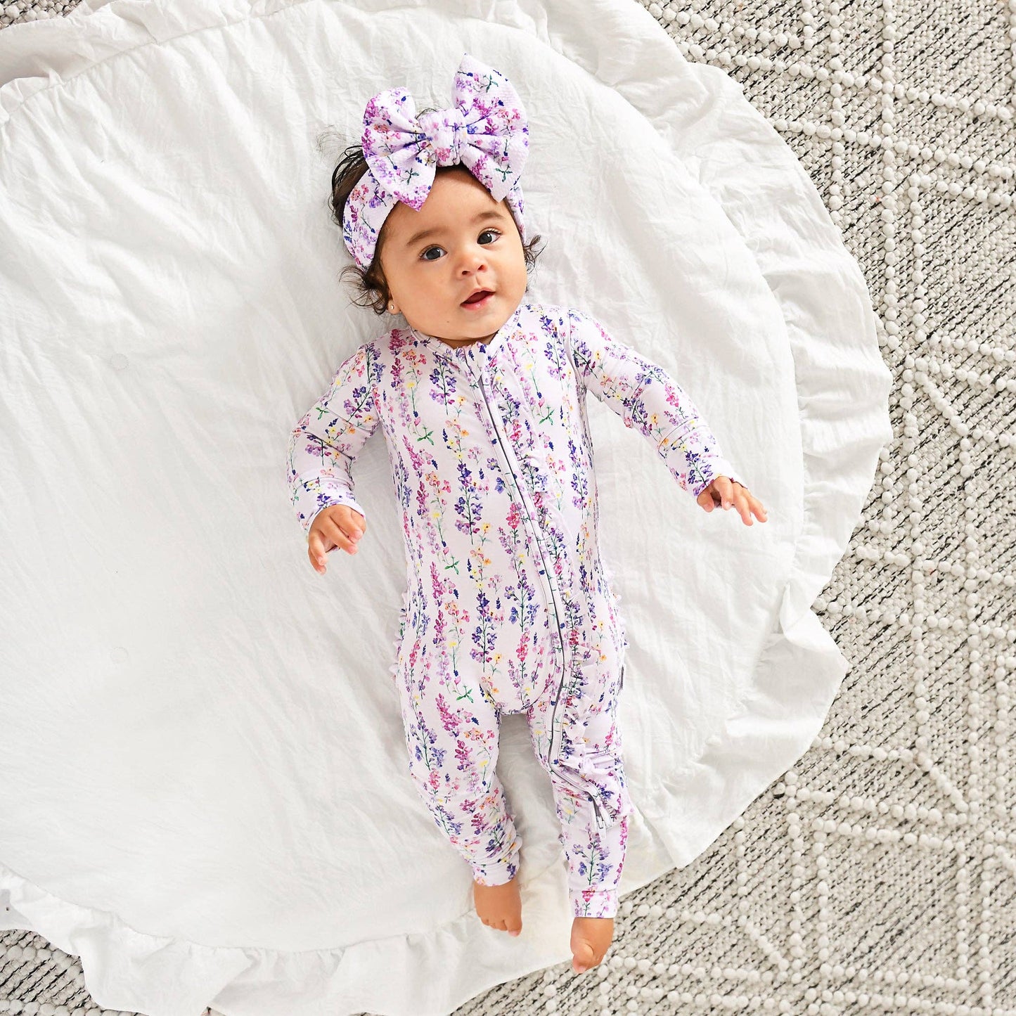 Avani RUFFLE ZIP Bamboo One Piece Floral Baby