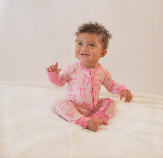 Pretty in Bows Convertible Zip Onesie