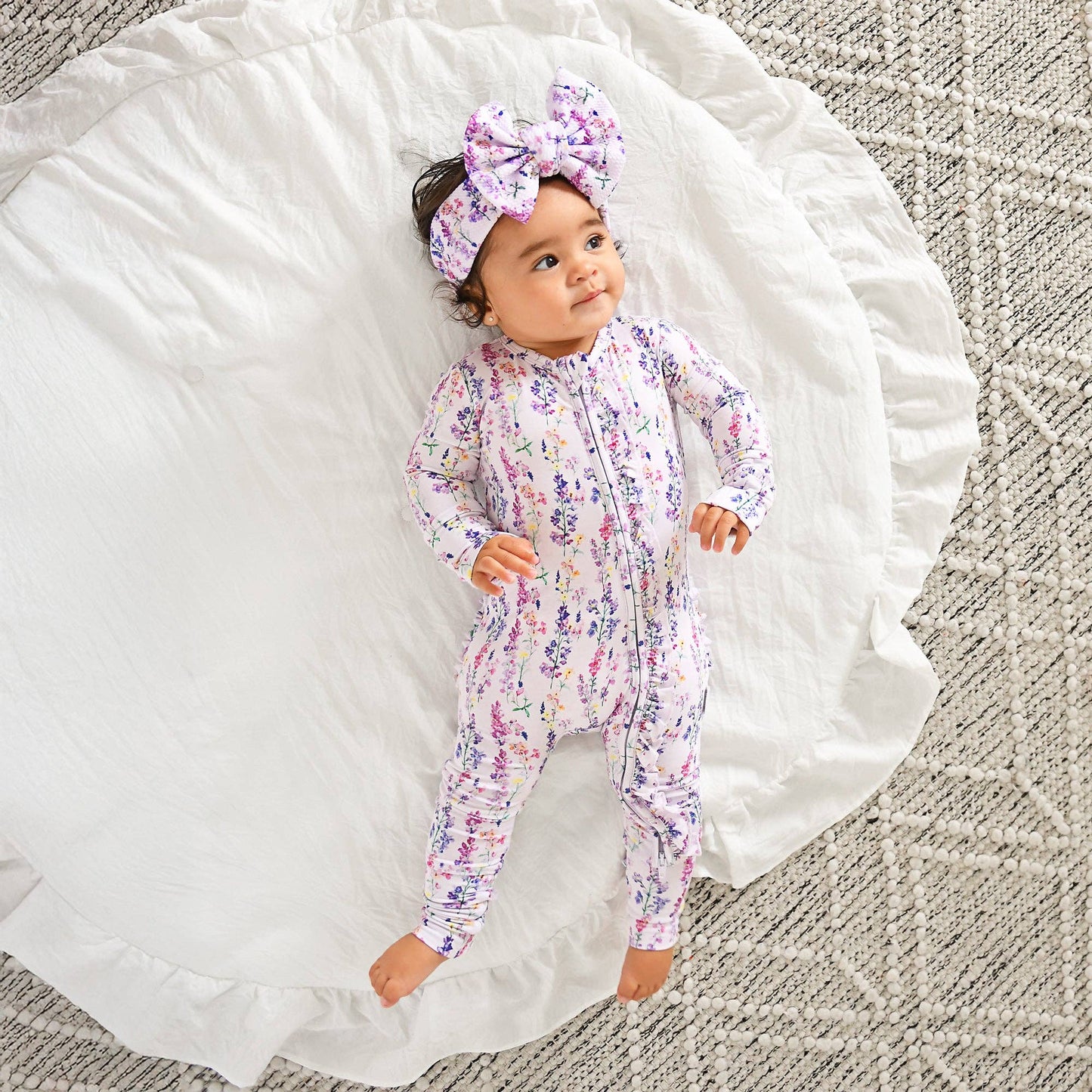 Avani RUFFLE ZIP Bamboo One Piece Floral Baby