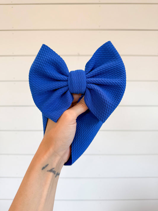 Royal Blue Bullet Bow + Headwrap 