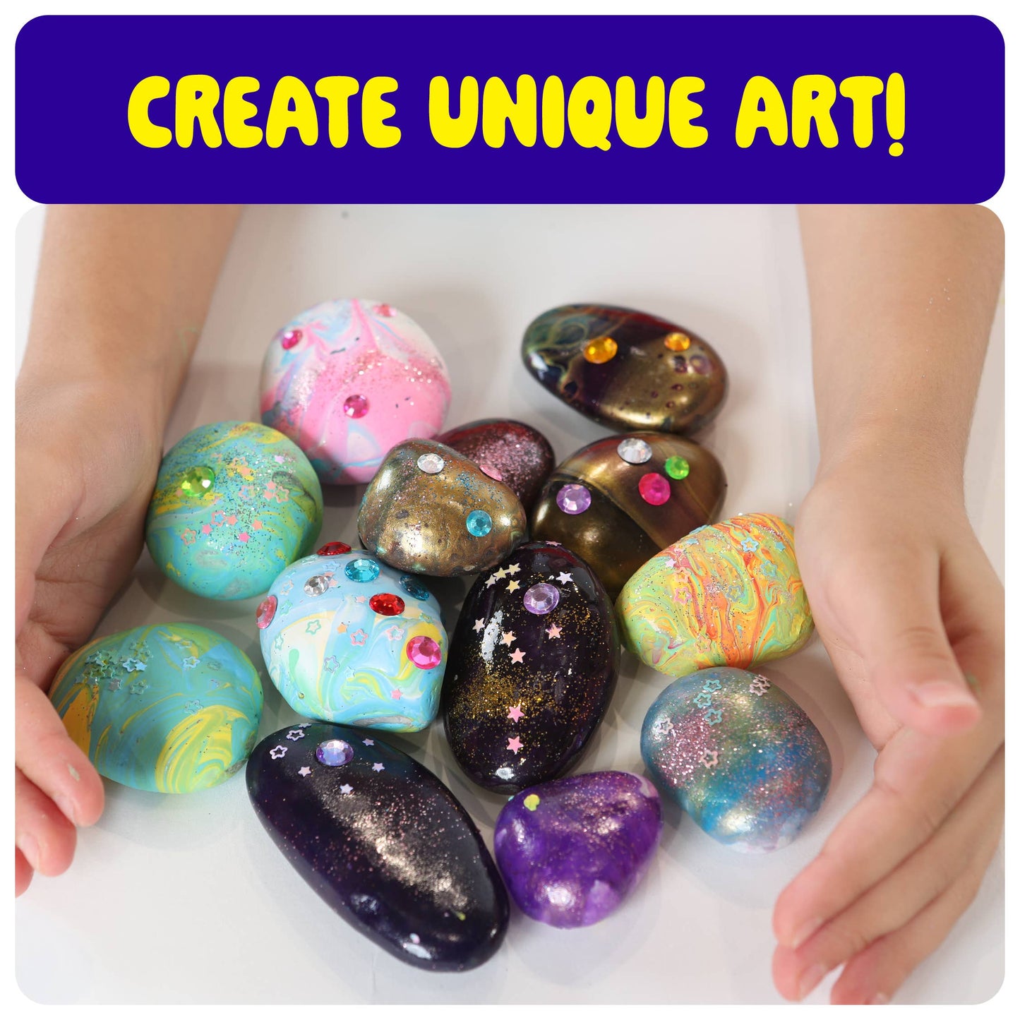 Paint Pouring Rocks for Kids - Rock Painting Kit, Craft Kit